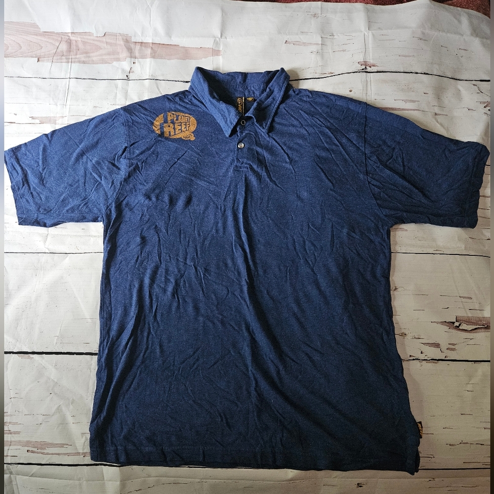 Reef Planet Men's Blue Short Sleeve Polo Shirt Size Large